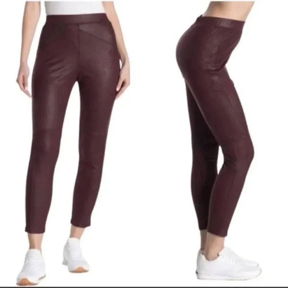Free People Midnight Vegan Suede Wine Leggings - Picture 4 of 8